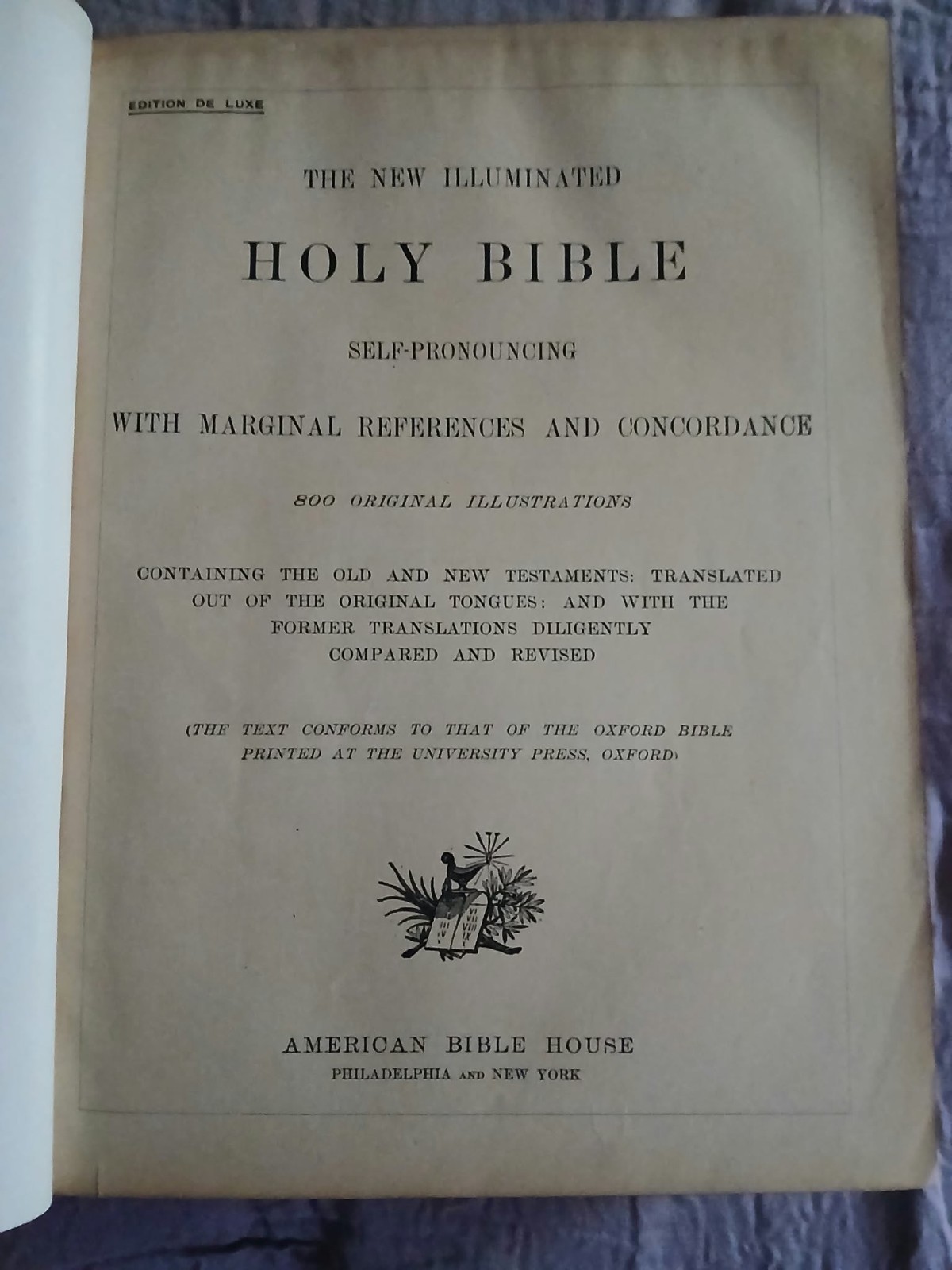 Antique Bible: 1897-98 New Illuminated Holy Bible, by American Bible House