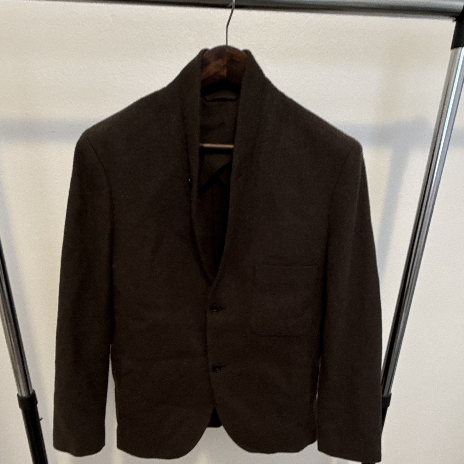 Uniqlo and Lemaire Men’s Dark Green L Wool Blend Blazer 3-Button Pockets Uniqlo and Lemaire Men’s Dark Green L Wool Blend Blazer 3-Button Pockets