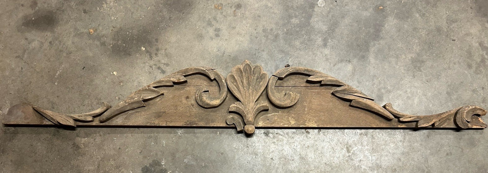 1800s Antique Victorian pediment carved wood