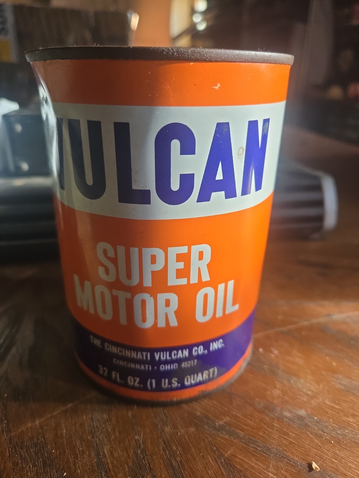 NOS Full “VULCAN” Super Motor Oil quart can NOS Full “VULCAN” Super Motor Oil quart can