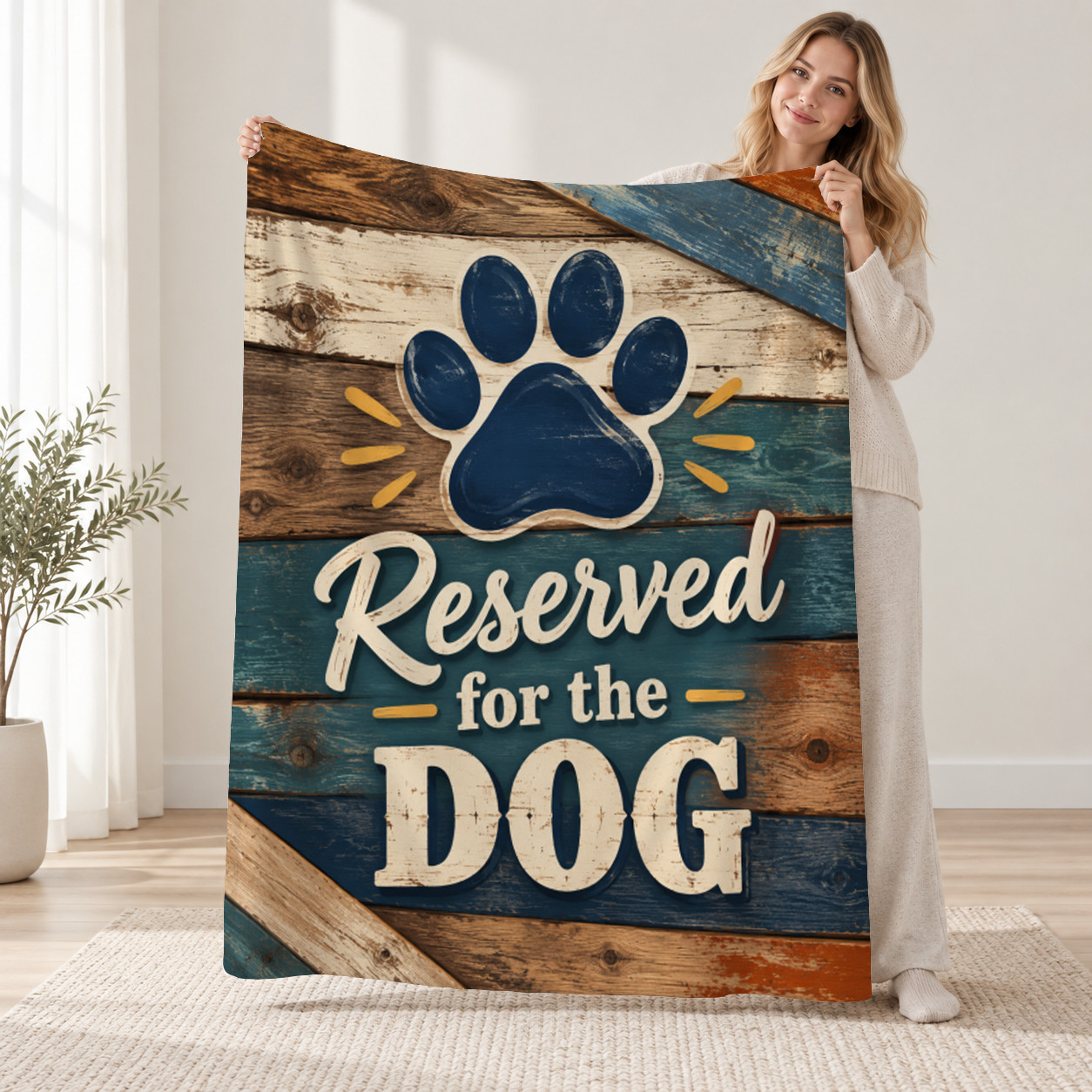 Reserved For The Dog Paw Coral Fleece Blanket