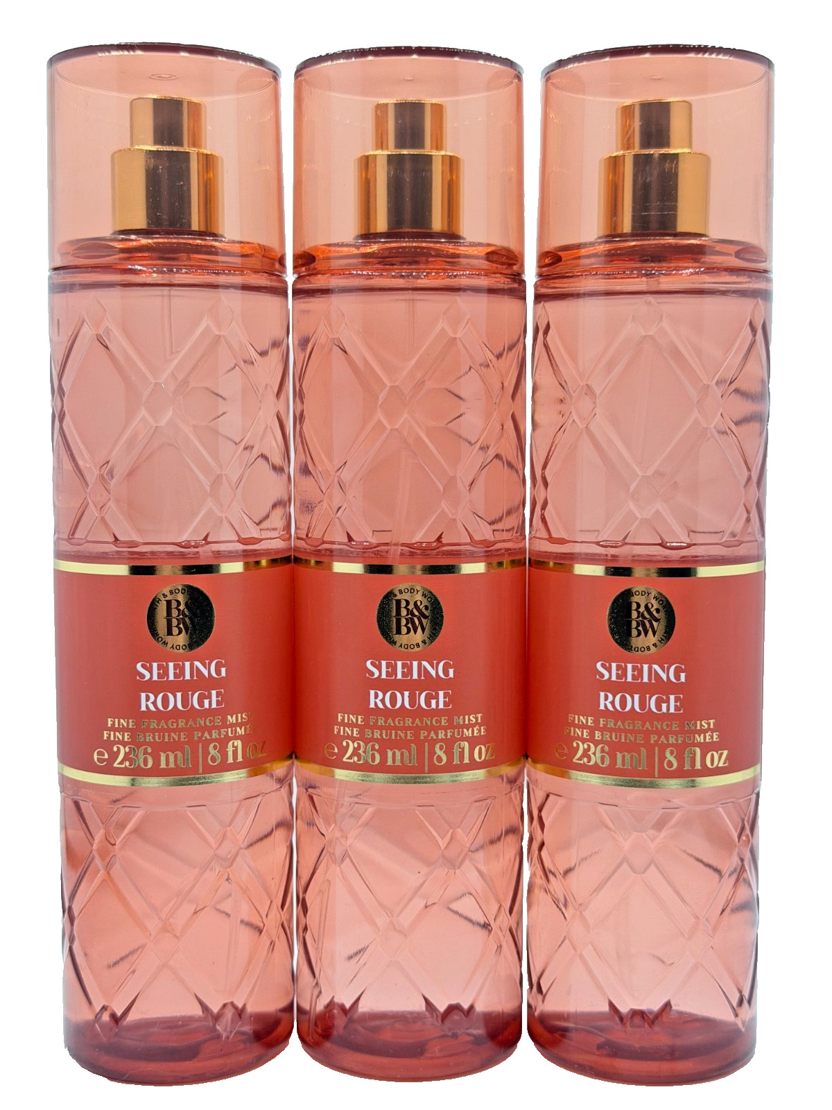 NEW Bath & Body Works Lot of 3 Bottles Seeing Rouge Fragrance Mist Spray 8 oz NEW Bath & Body Works Lot of 3 Bottles Seeing Rouge Fragrance Mist Spray 8 oz