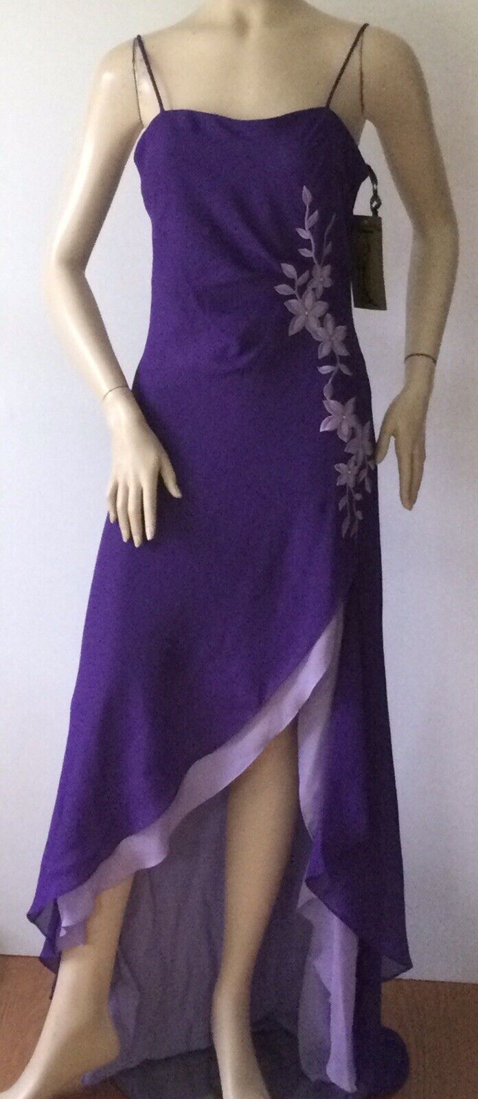 NEW PELICANA Made in USA Purple Gown with Wrap Scarf (Size M)