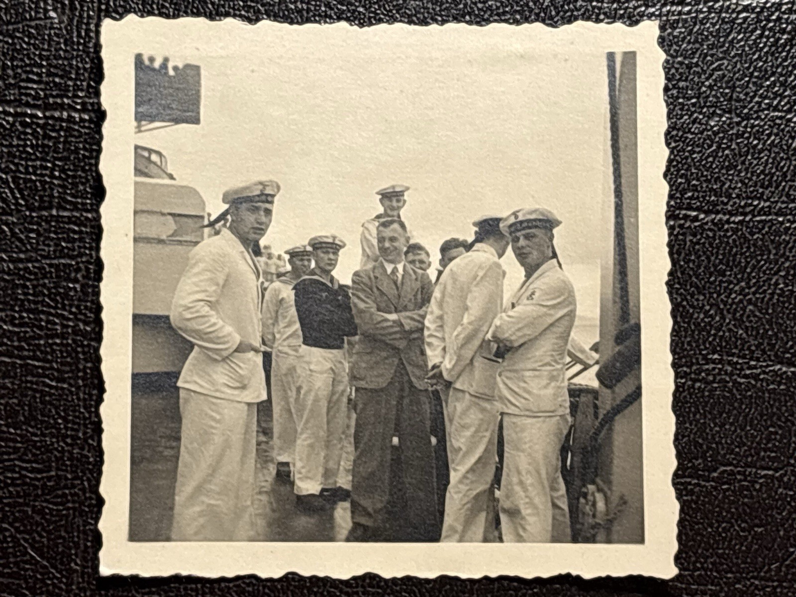 ⚠️ Photo Lot 2x Kriegsmarine Battleship Gneisenau Board Sailors WW2 40s 6x6