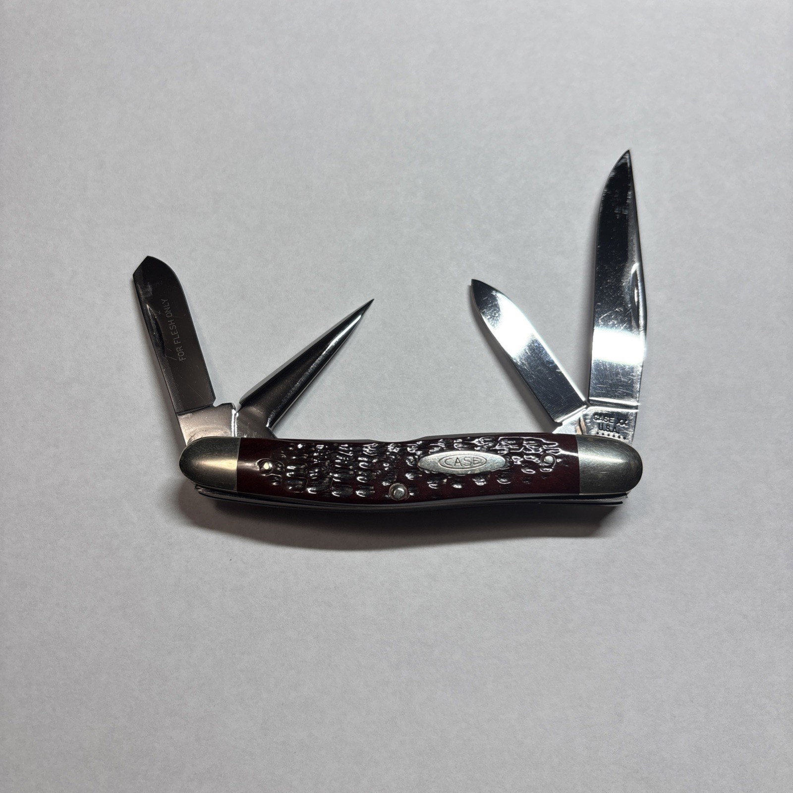 Rare Case XX 64047P 4 Blade Premium Stockman 1974 6 Dot with Punch