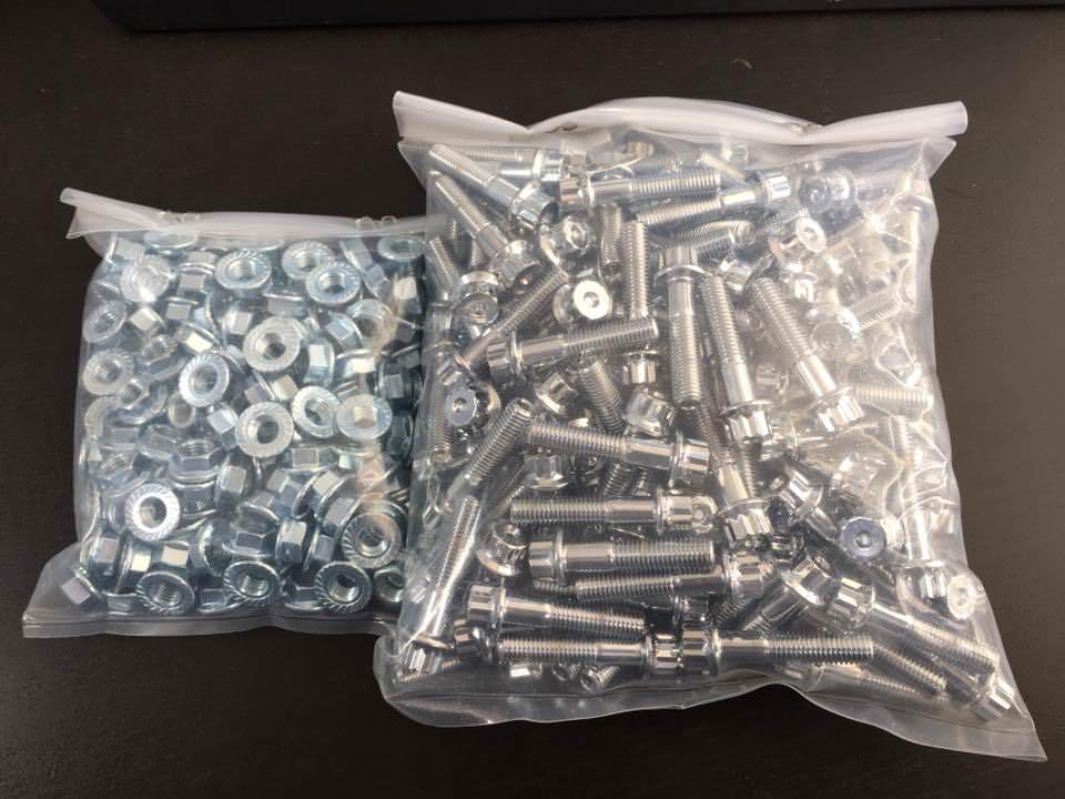 (40) M7x1x31 Chrome 12 Point Wheel Bolts & M7 Wheel Nuts for 2/3 piece wheels