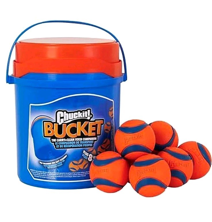 Chuckit Ultra Ball Dog Toy with Chuckit Cleaning Bucket Bouncy Fetch Pet Toys Chuckit Ultra Ball Dog Toy with Chuckit Cleaning Bucket Bouncy Fetch Pet Toys