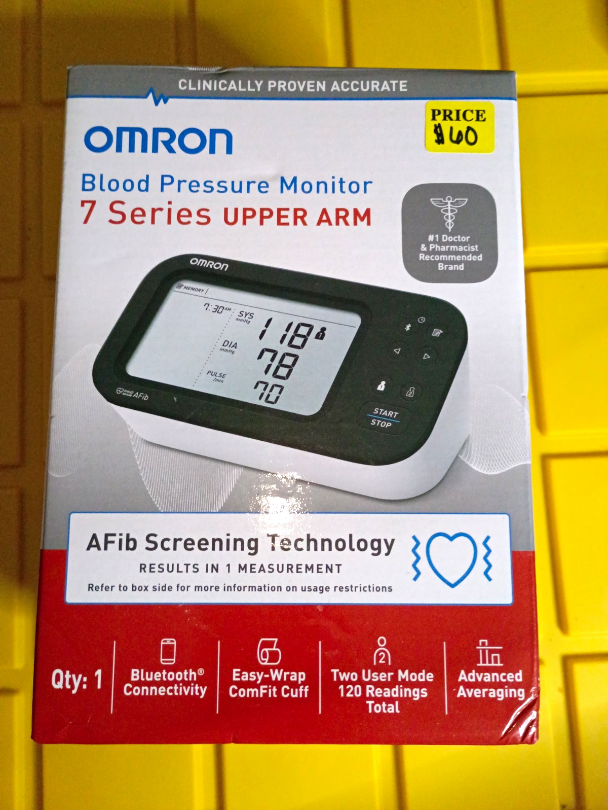 Omron 7 Series BP7360 Upper Arm Blood Pressure Monitor, Digital Bluetooth, Cuff