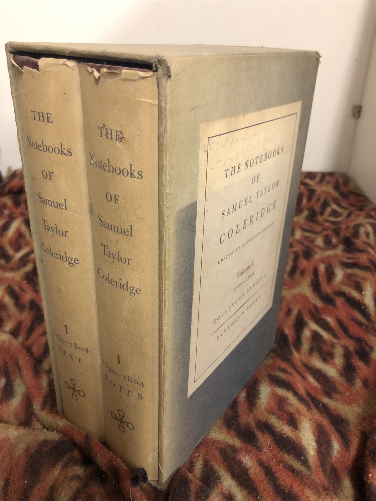 THE NOTEBOOKS OF SAMUEL TAYLOR COLERIDGE First ed Volume 1 Text & Notes dj 1957