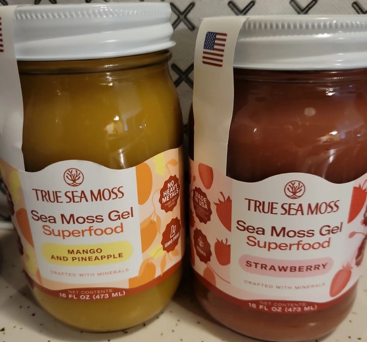 2 True Sea Moss Gel  Superfood Mango Pineapple & Strawberry 16 Oz Jar Exp 12/26