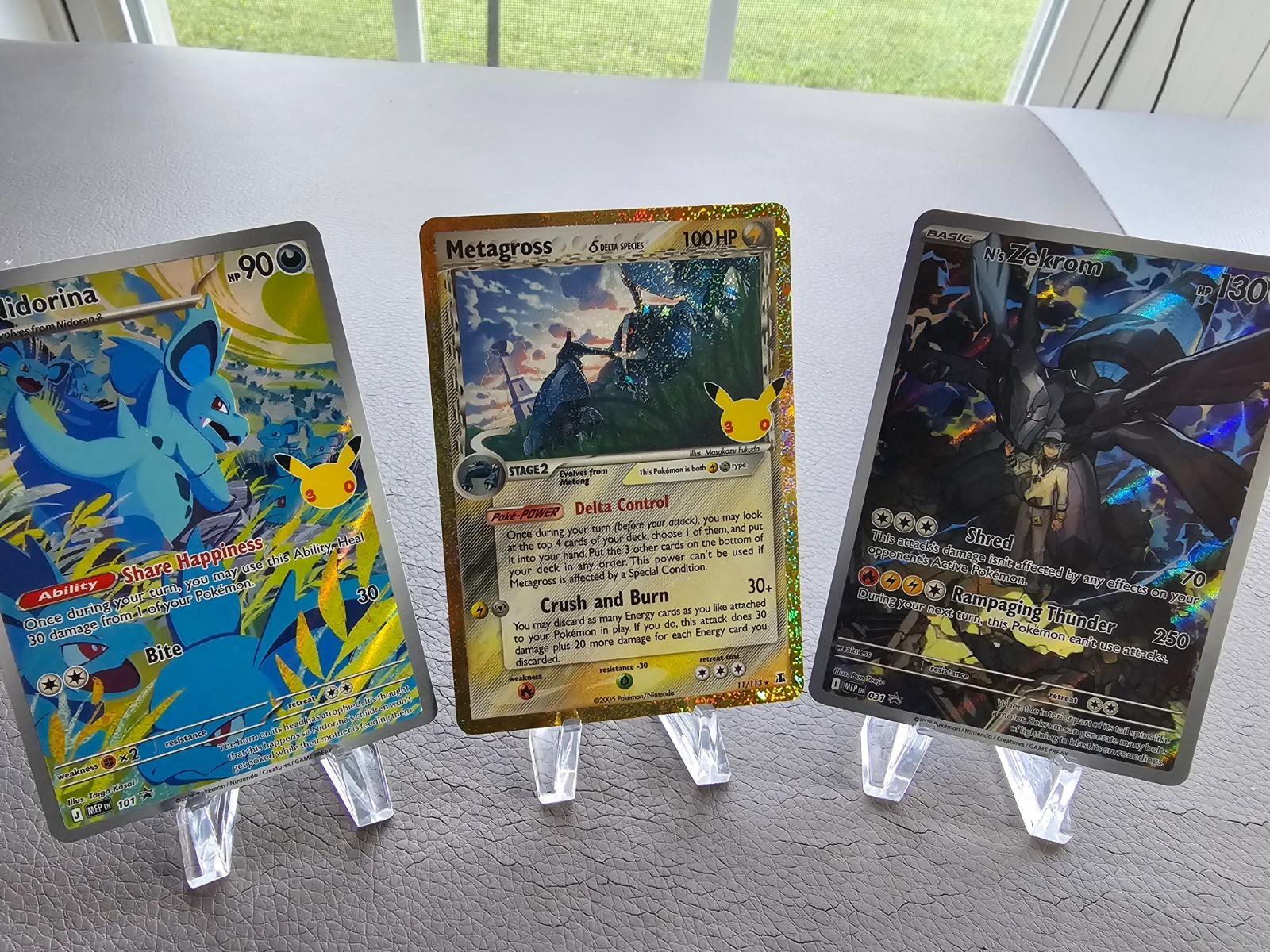 Pokemon TCG Nidorina 101 Metagross Delta 11/113 N\'s Zekrom 031 3 Card Lot