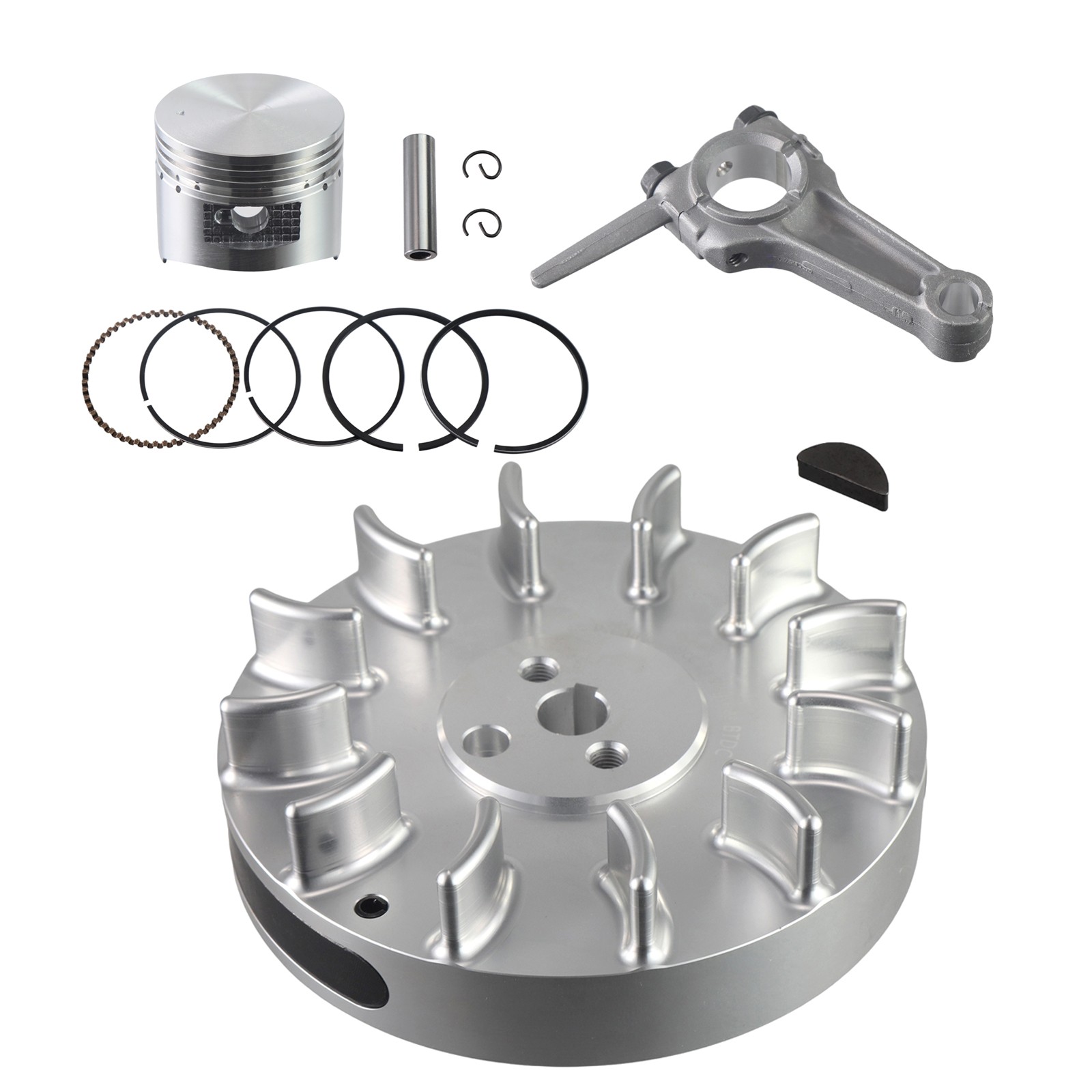 Billet Aluminum Flywheel Connecting Rod Piston For Predator 79cc 98cc Engine Billet Aluminum Flywheel Connecting Rod Piston For Predator 79cc 98cc Engine