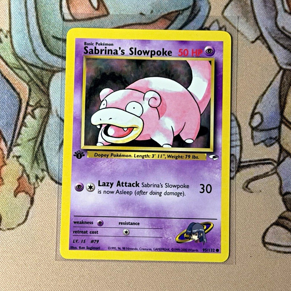 Pokemon TCG Sabrina\'s Slowpoke 95/132 Gym Heroes 1st Ed Common Regular