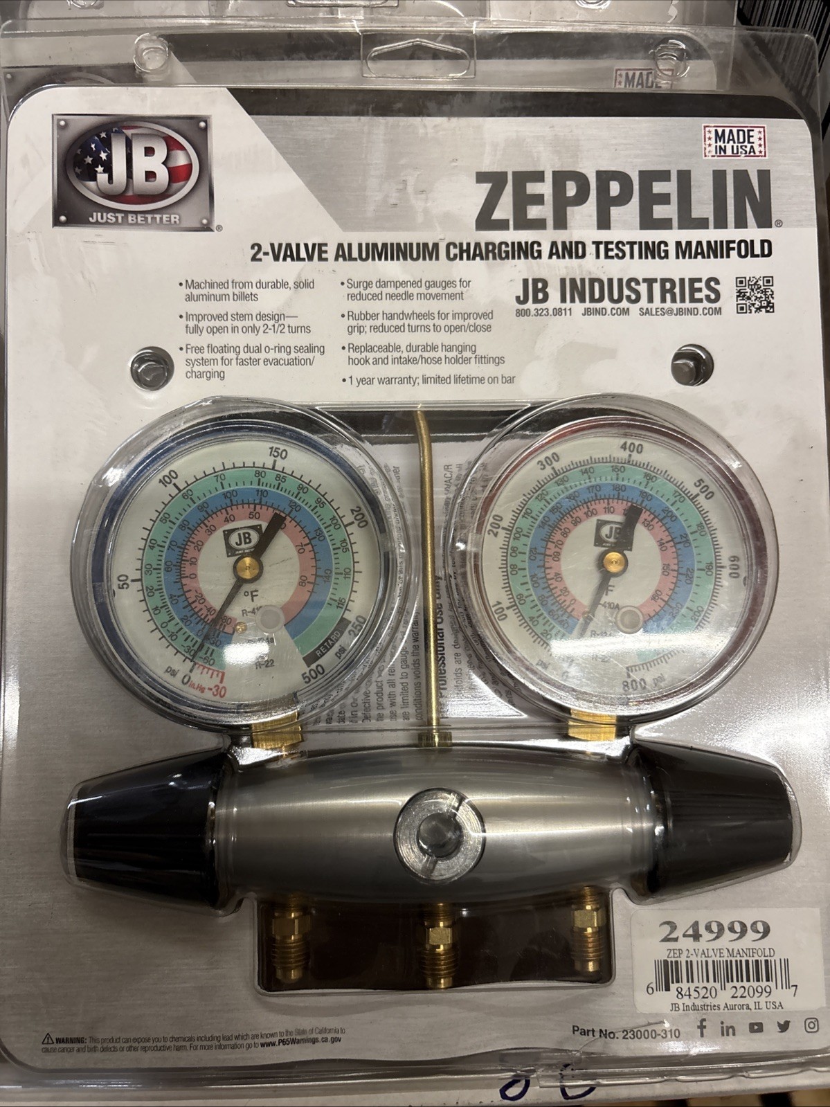 JB Industries Zeppelin 2-valve Manifold  #24999