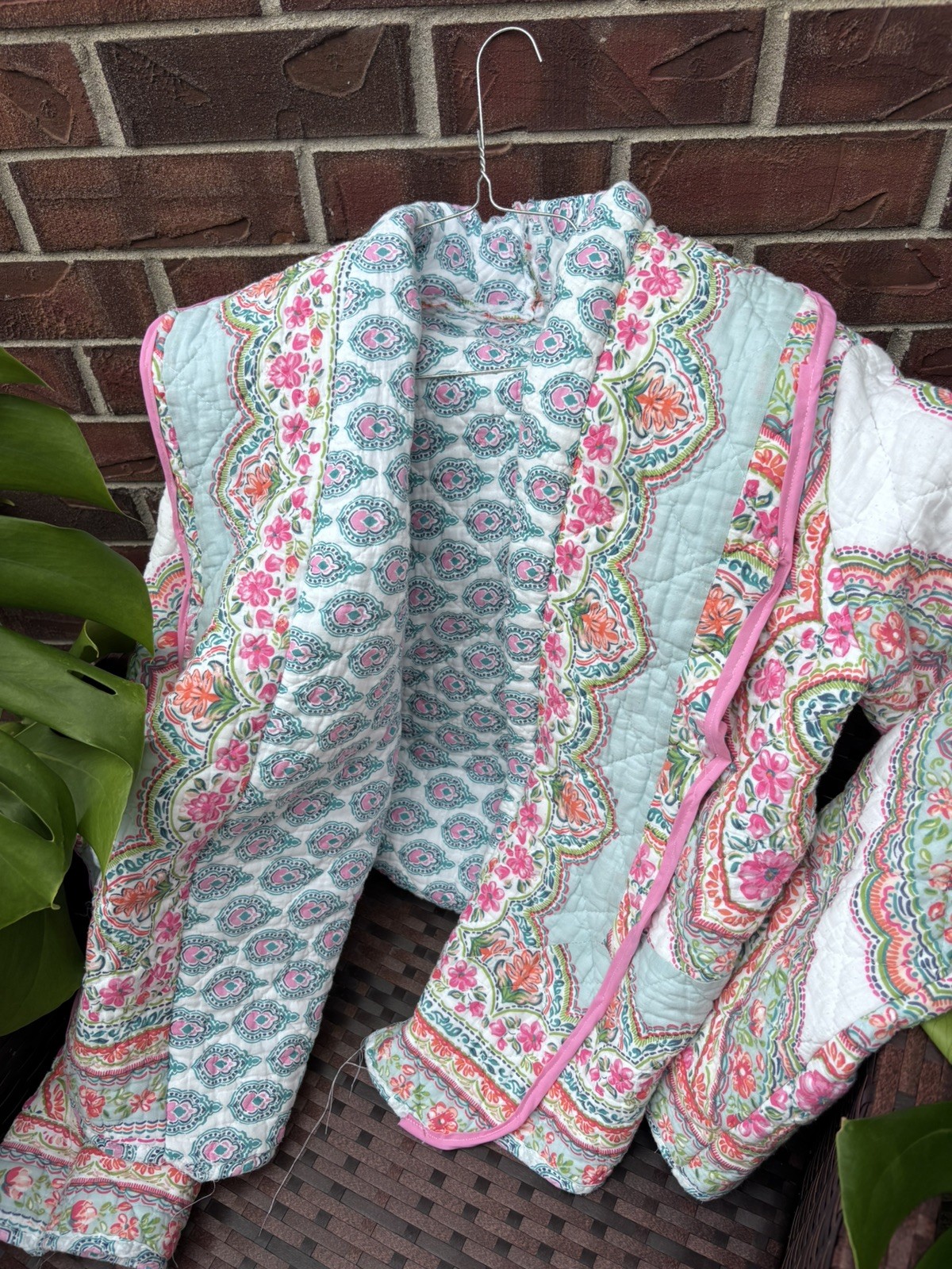Upcycled handcrafted Mandala quilt jacket blanket upcycled cottagecore boho