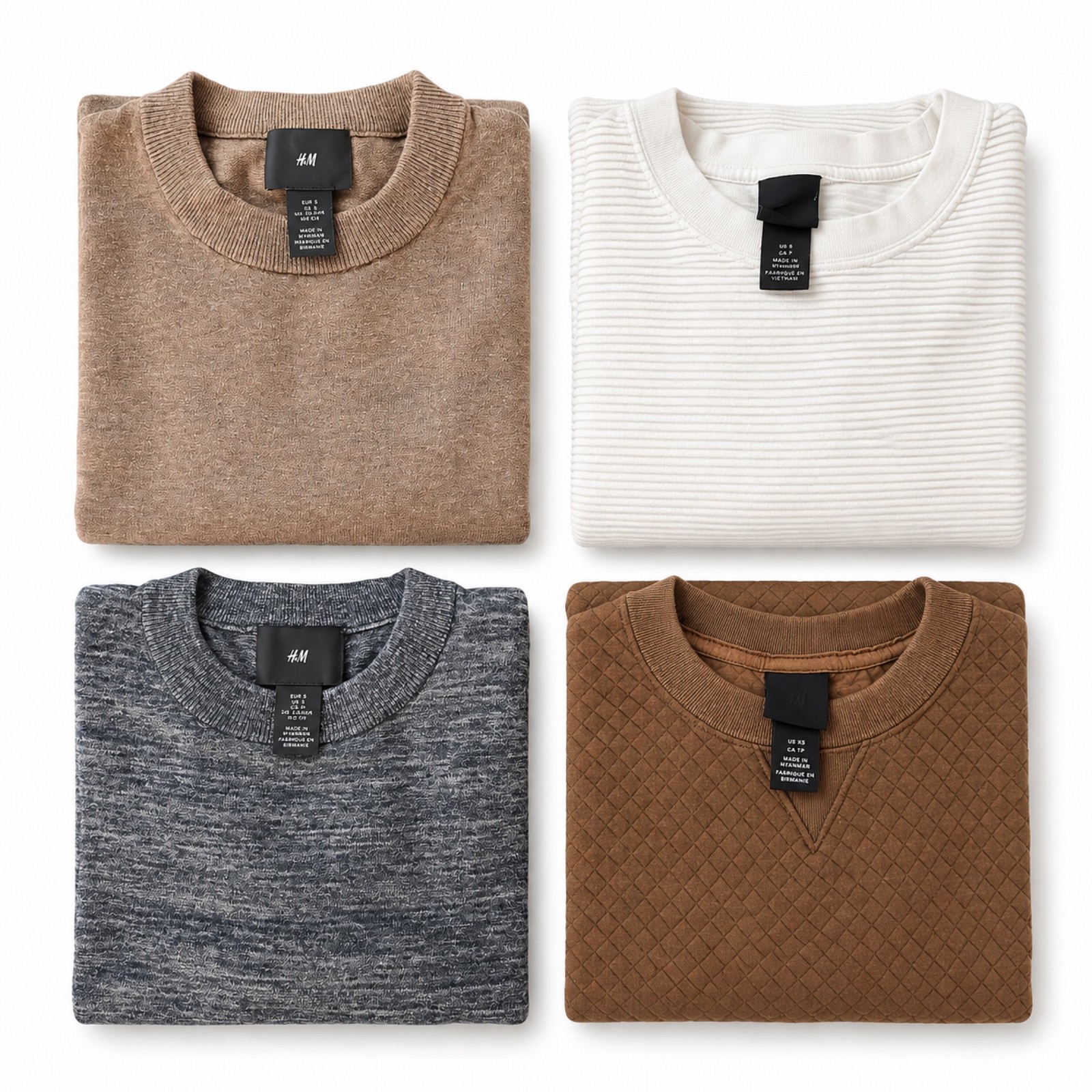 Lot of 4 H&M Mens S Size Crewneck Sweaters Pullover Long Sleeve Knit Assorted Lot of 4 H&M Mens S Size Crewneck Sweaters Pullover Long Sleeve Knit Assorted