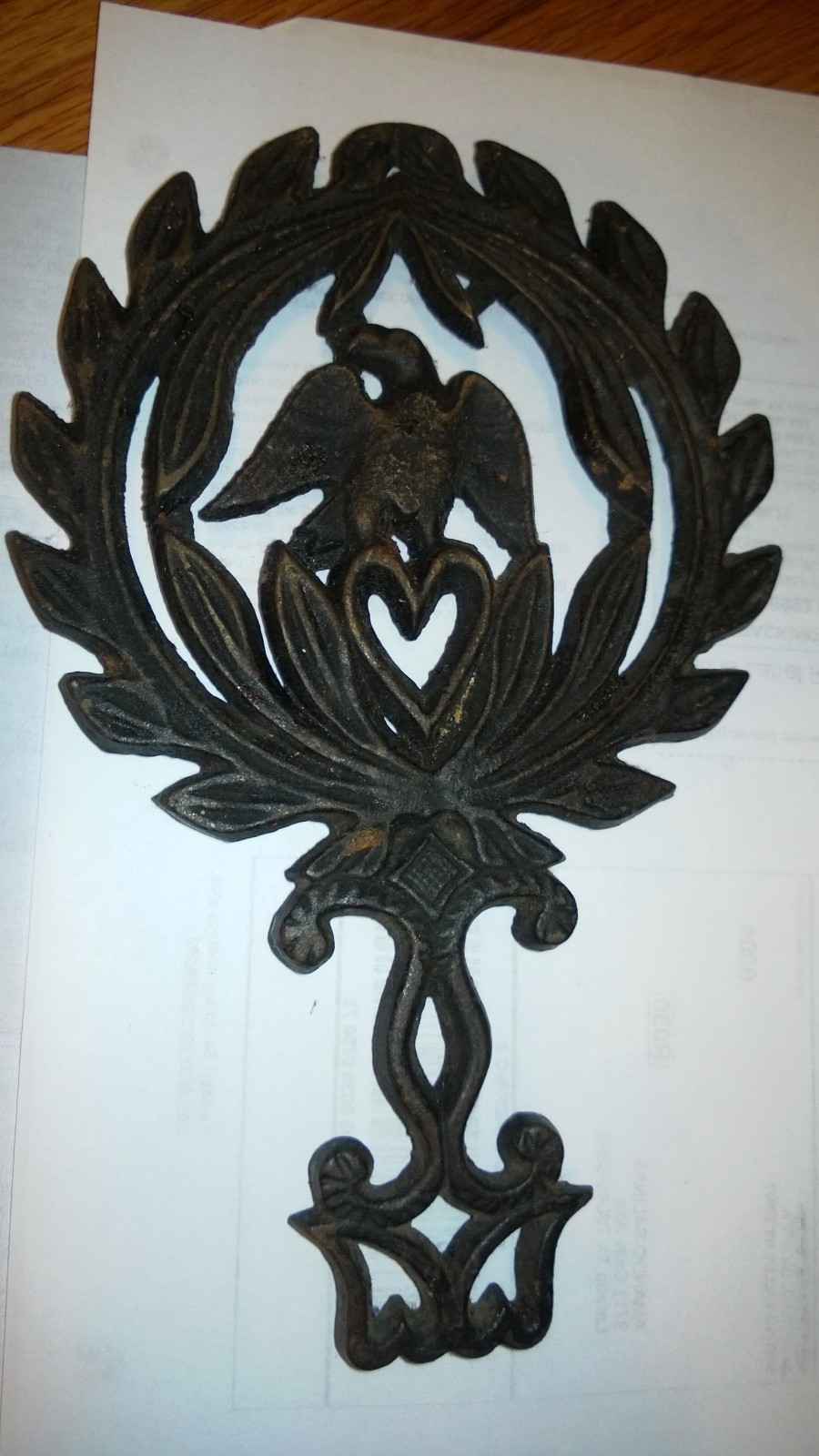 Vintage J.Z.H. 1949 T-13 EAGLE- Black Cast Iron Trivet Vintage J.Z.H. 1949 T-13 EAGLE- Black Cast Iron Trivet