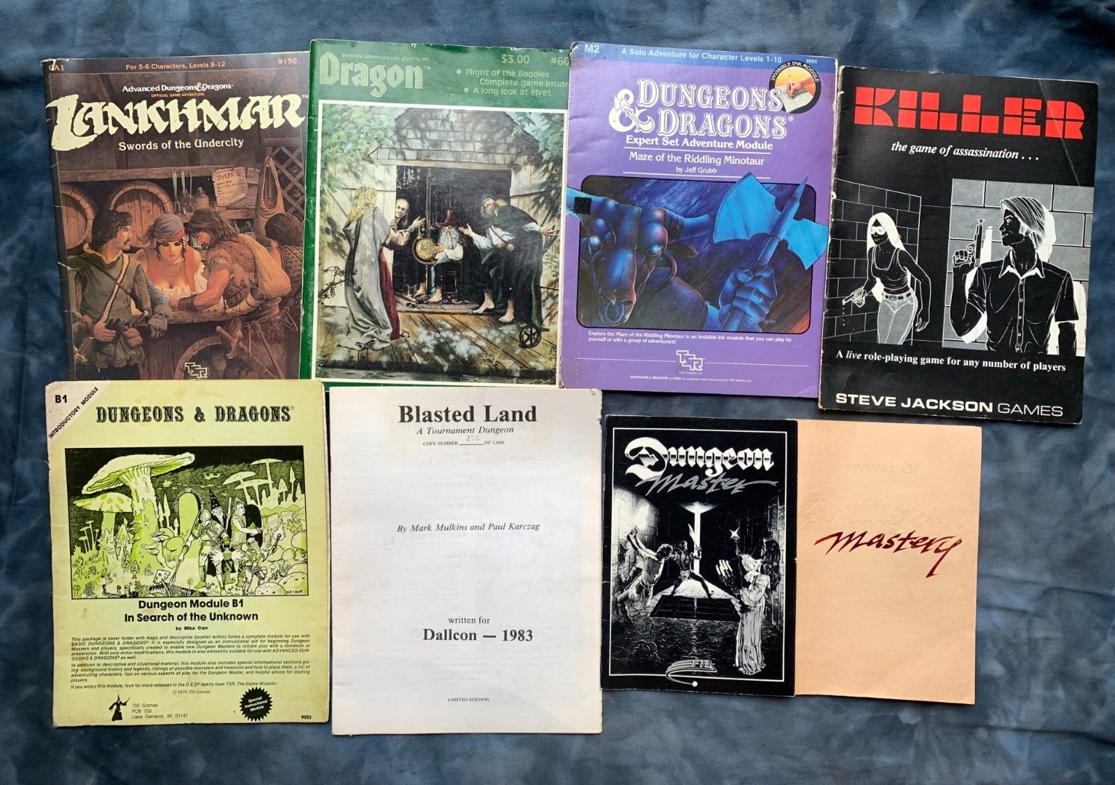 Vintage Lot 8 Dungeons & Dragons Modules Blasted Land 298/1000 Rare B1 ad&d Book