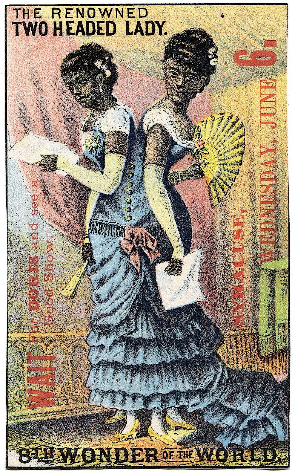 Millie Christine McKoy Siamese Twins 1883 Syracuse NY Freak Sideshow Trade Card