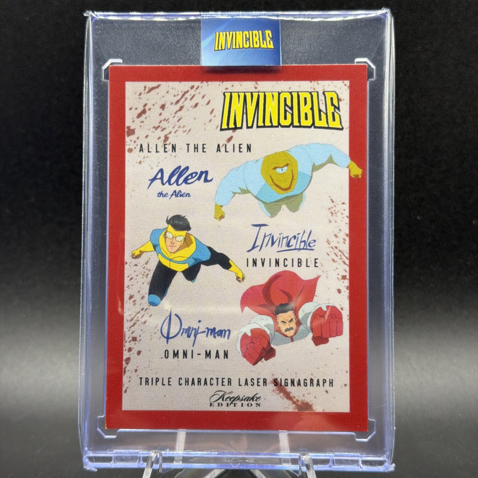 Invincible Triple Signagraph Card Invincible, Allen, Omni-Man Con Exclusive /10 Invincible Triple Signagraph Card Invincible, Allen, Omni-Man Con Exclusive /10