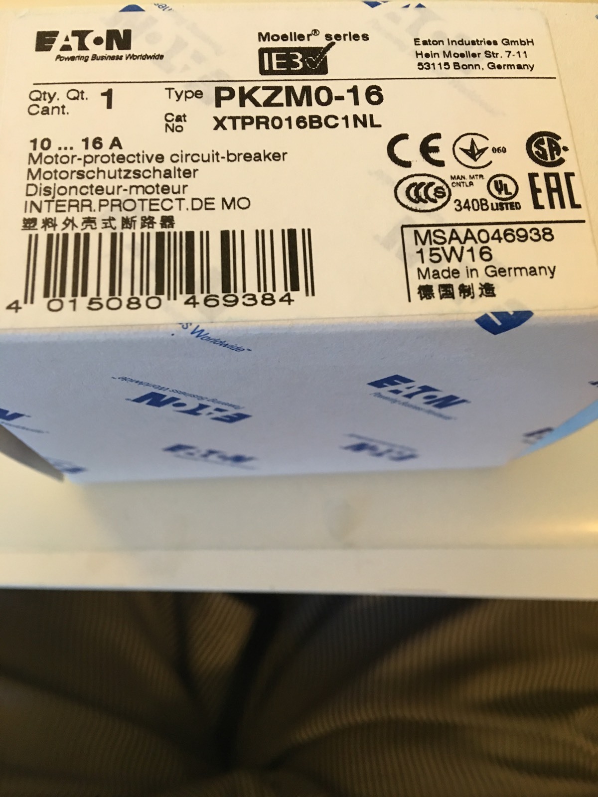 MOELLER PKZM0-16 *NEW IN BOX* PKZM016 PKZMO16 PKZM0