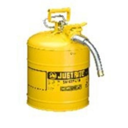 Justrite 7250220 Yellow Metal Safety Can 5 Gal Type II Accuflow