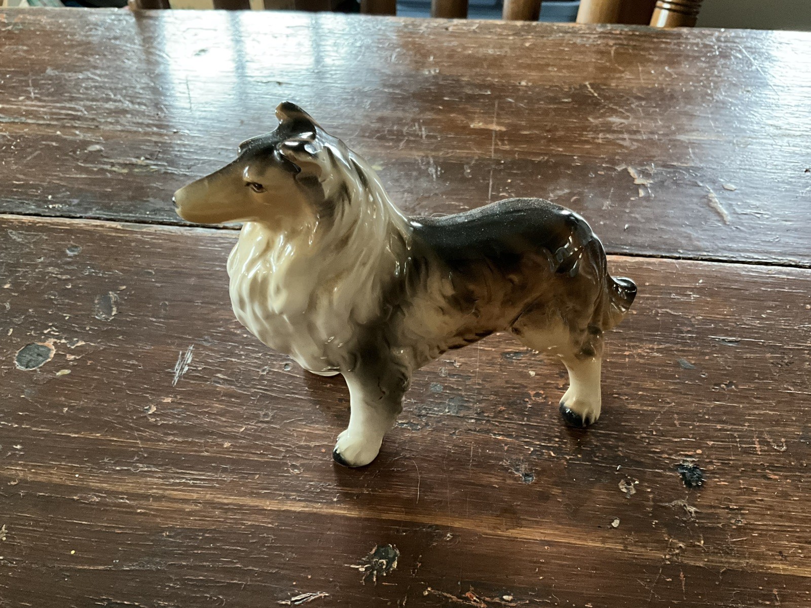 Vintage Japan Collie Dog Statue Ceramic Lassie Style Figurine Sheltie 6”