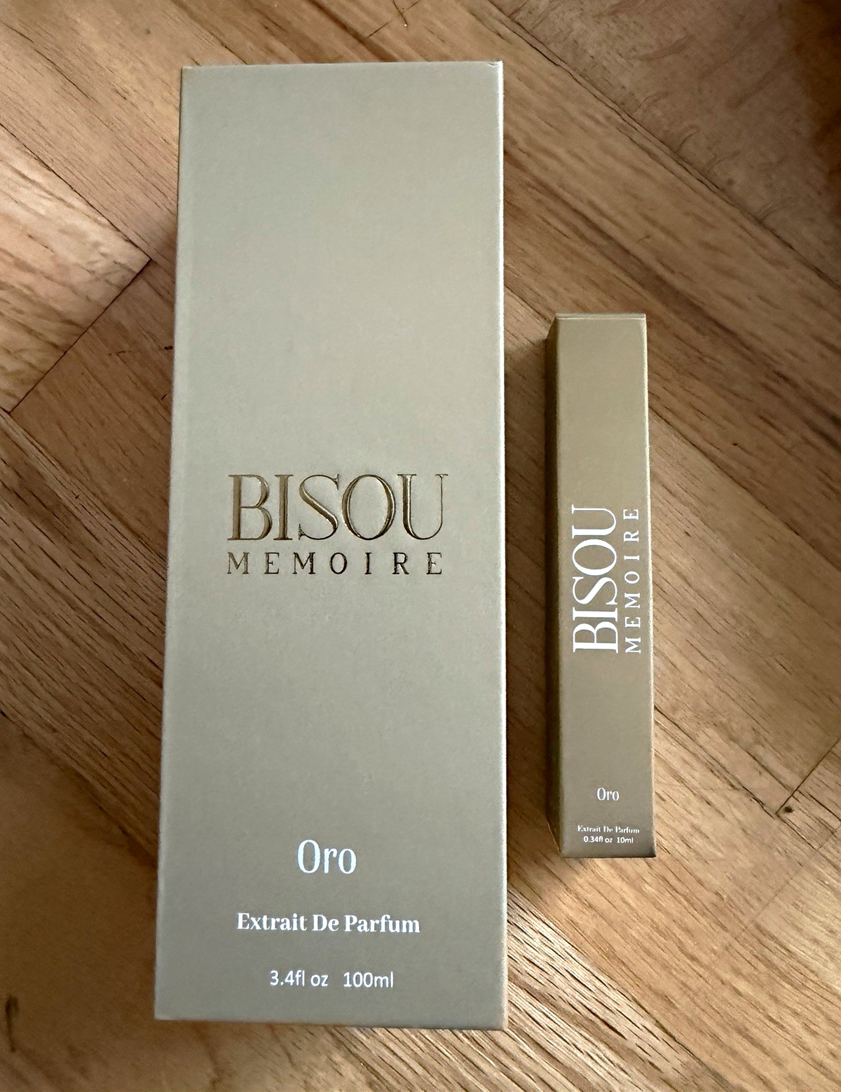 Unisex Bisou Memoire’s Oro Extrait De Parfum in 3.4 fl oz/ 100 mL & 10 mL