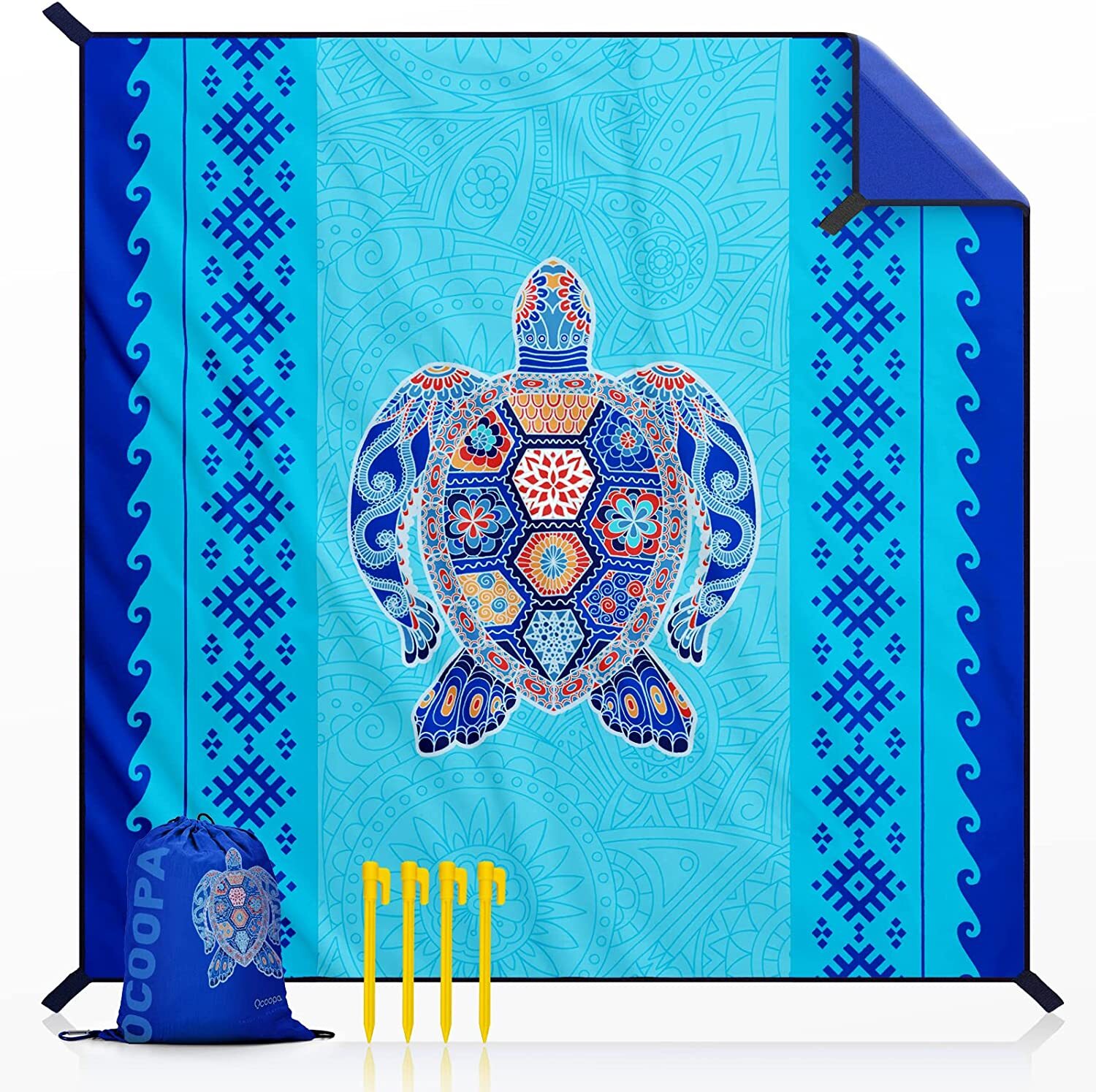 New OCOOPA Diveblues Beach Blanket Sand proof 10\'X 9\' Fits 1-8 Adults Easy Pack New OCOOPA Diveblues Beach Blanket Sand proof 10\'X 9\' Fits 1-8 Adults Easy Pack