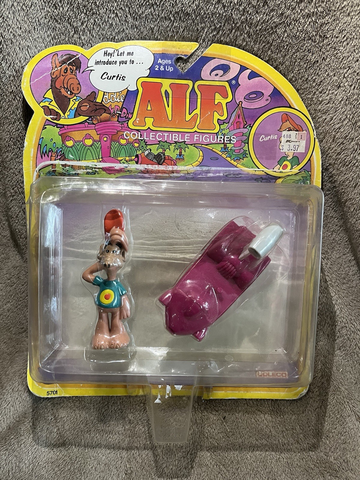 1987 Coleco ALF Curtis with His Coupe d’Melmac Vintage Figure New Original Packa