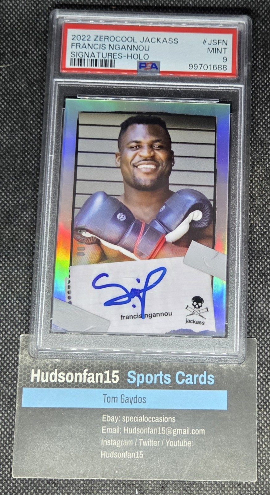 Francis Ngannou 2022 Zerocool Jackass Auto Autograph Holo 15/100 PSA 9 Mint