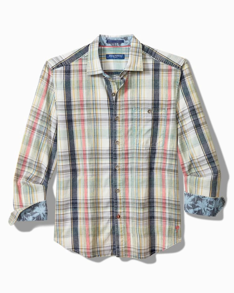 $138 Tommy Bahama Tortola Hazy Fade Check Men\'s SZ M Button up Shirt Plaid $138 Tommy Bahama Tortola Hazy Fade Check Men\'s SZ M Button up Shirt Plaid