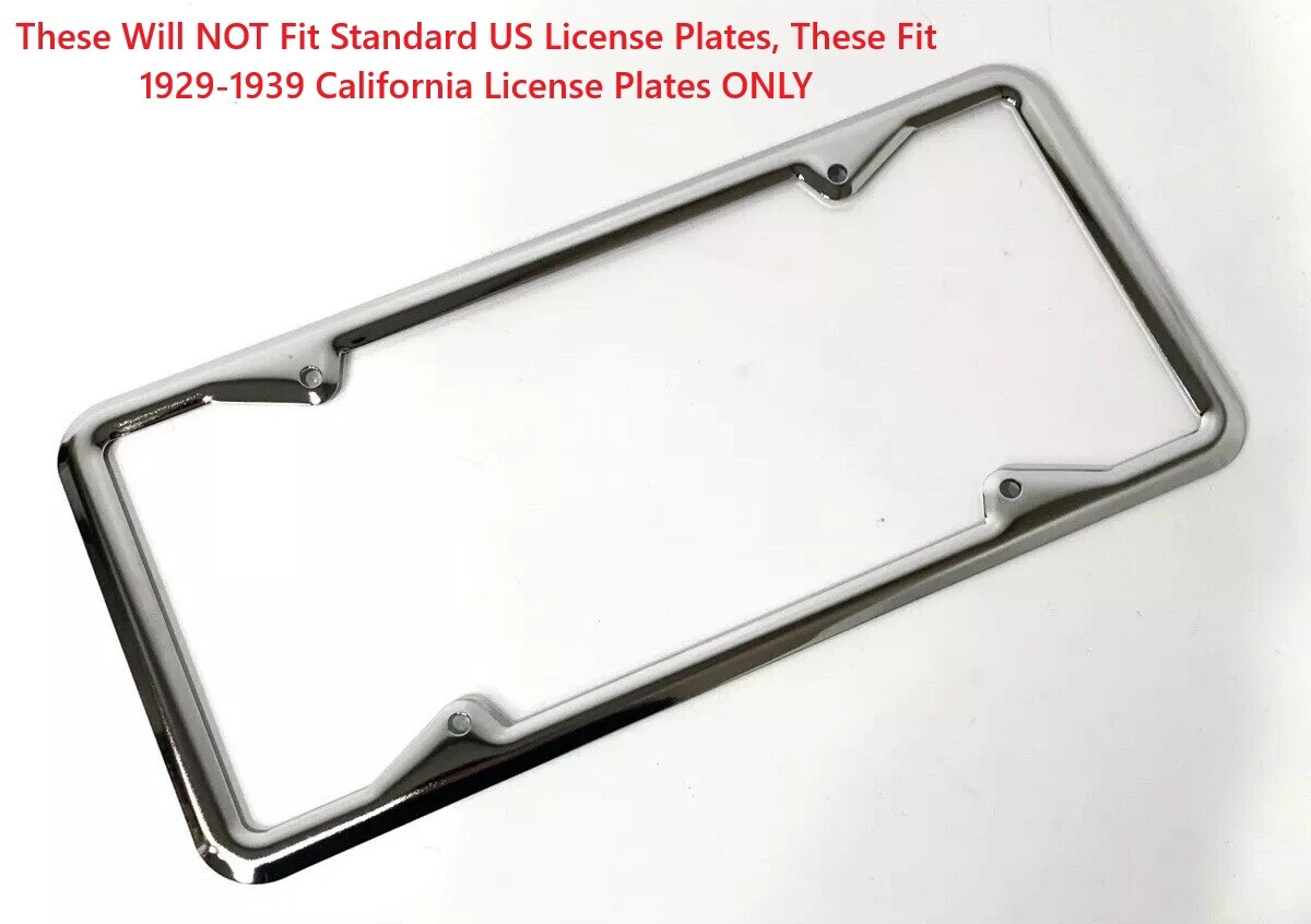 Vintage Style Chrome 1929-1939 California License Plate Frame - Metal