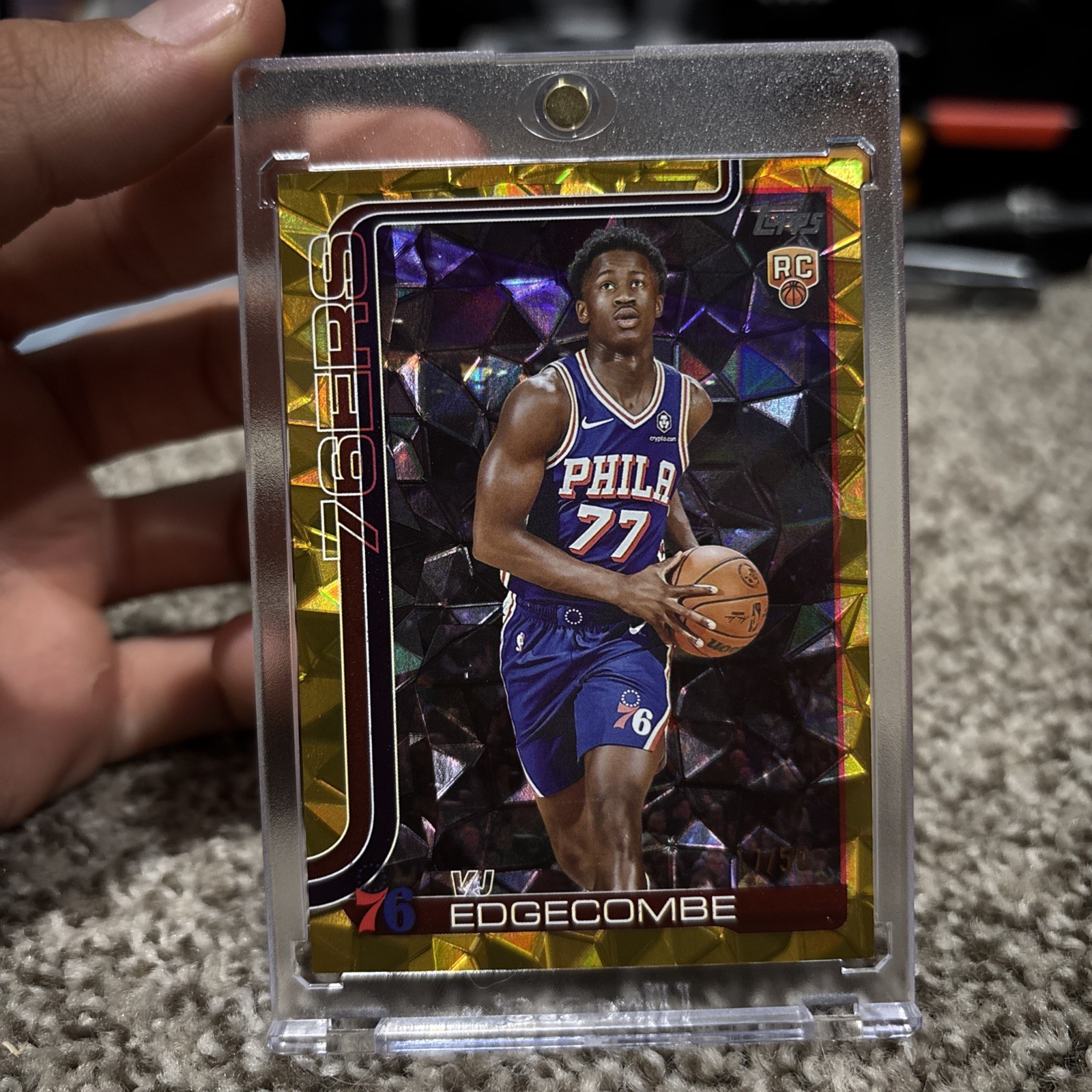 202526 Topps Basketball VJ Edgecombe 50 Diamante Gold 76ers Rookie Card  G2U