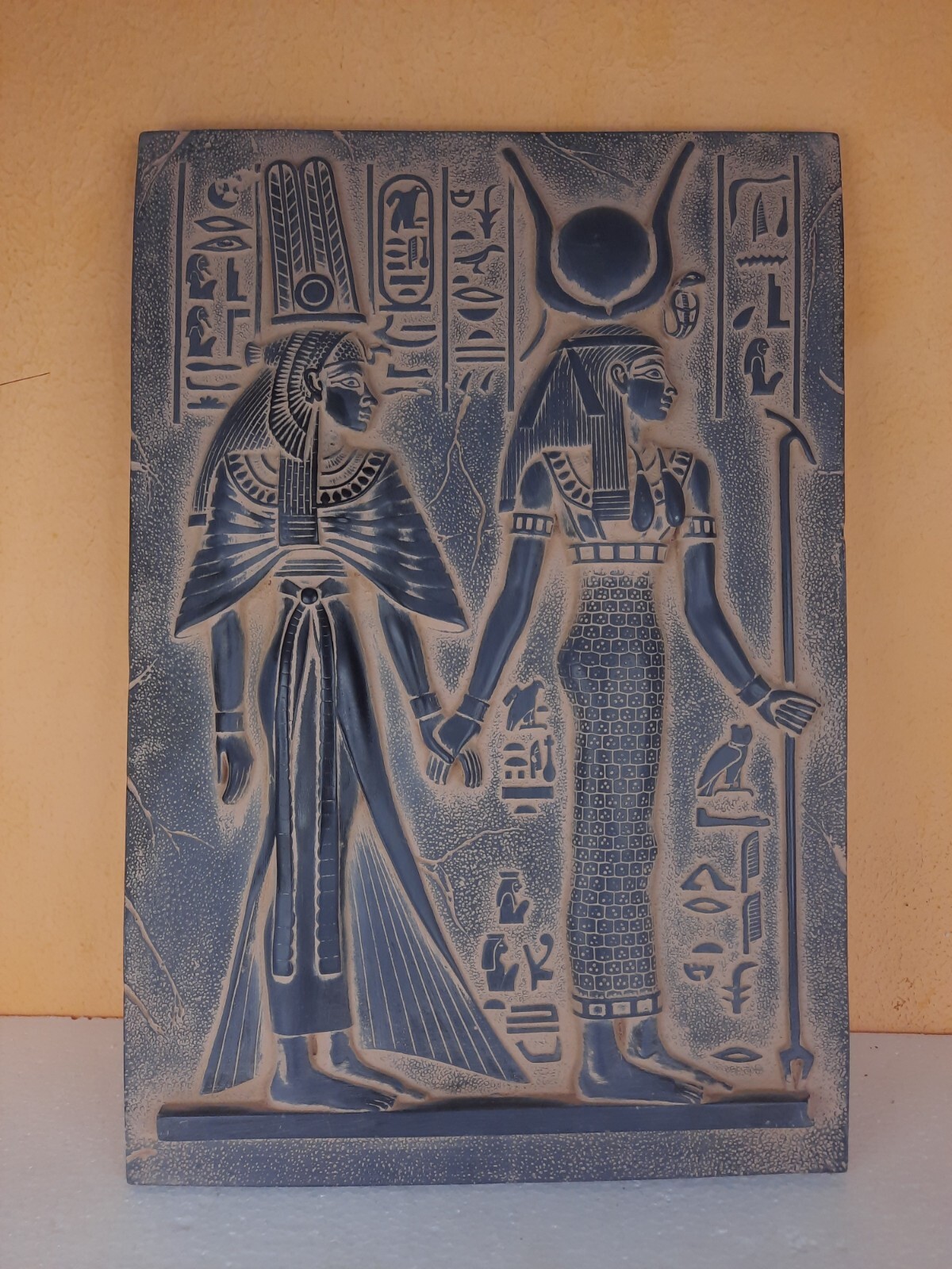 UNIQUE ANCIENT EGYPTIAN ANTIQUE Large Stone Stela Goddess Hathor Love Queen