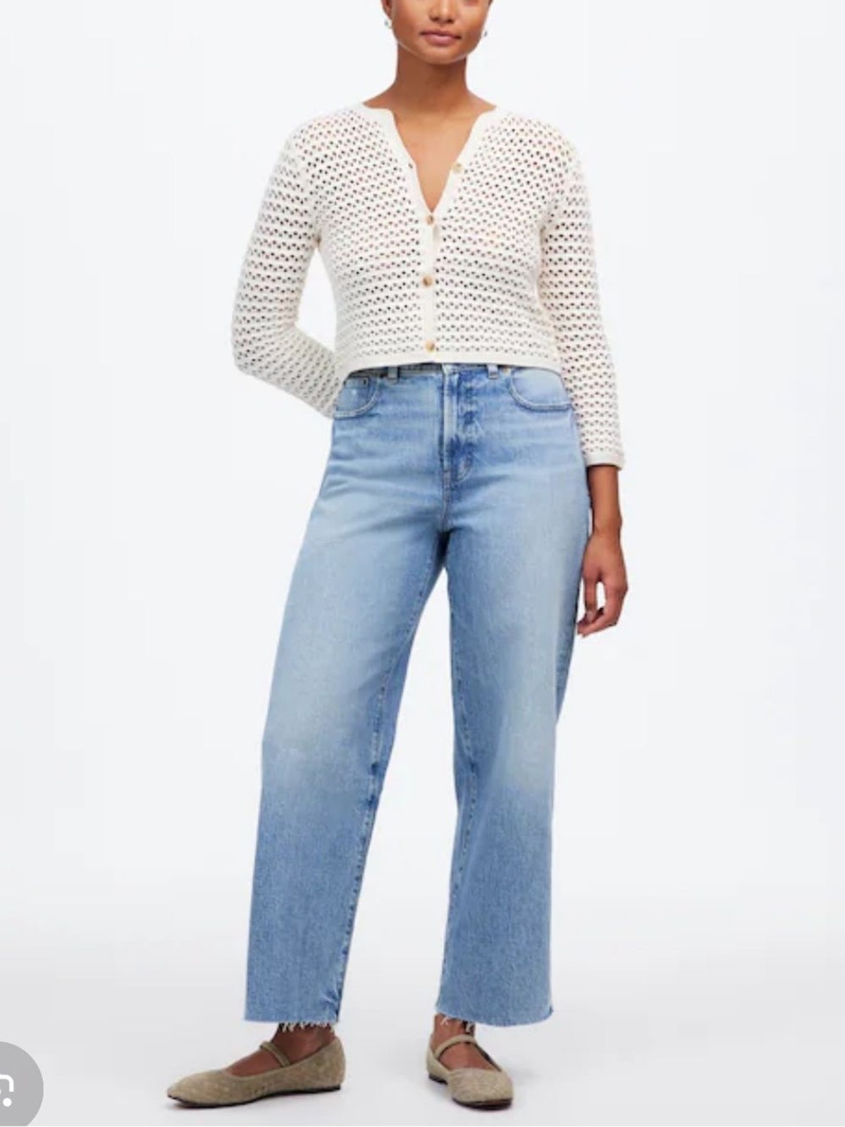 Madewell Women\'s The Curvy Perfect Vintage Wide Leg Crop Jean Size 28 NWT