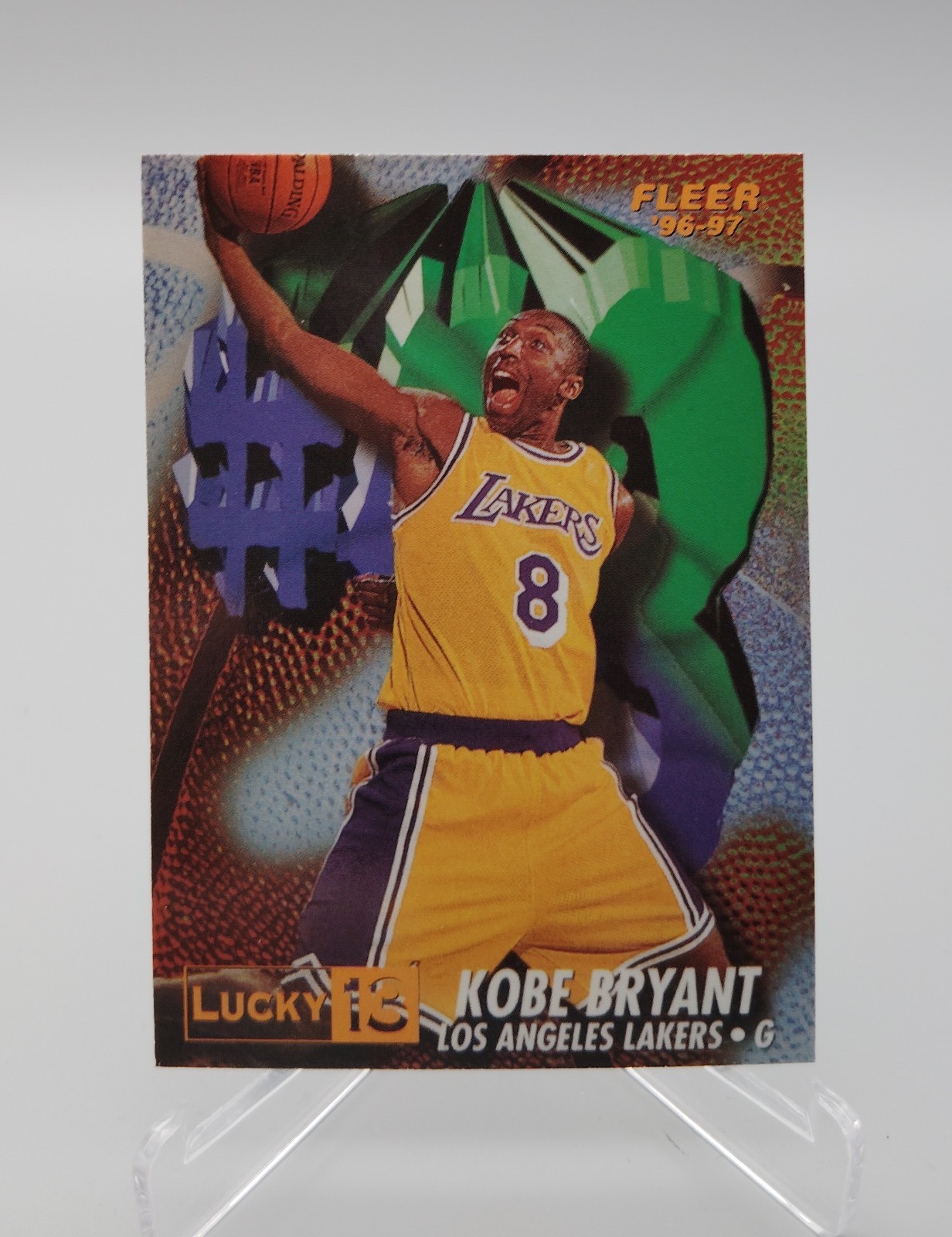 1996-97 Fleer Kobe Bryant Lucky 13 Rookie Insert #13 RC Lakers