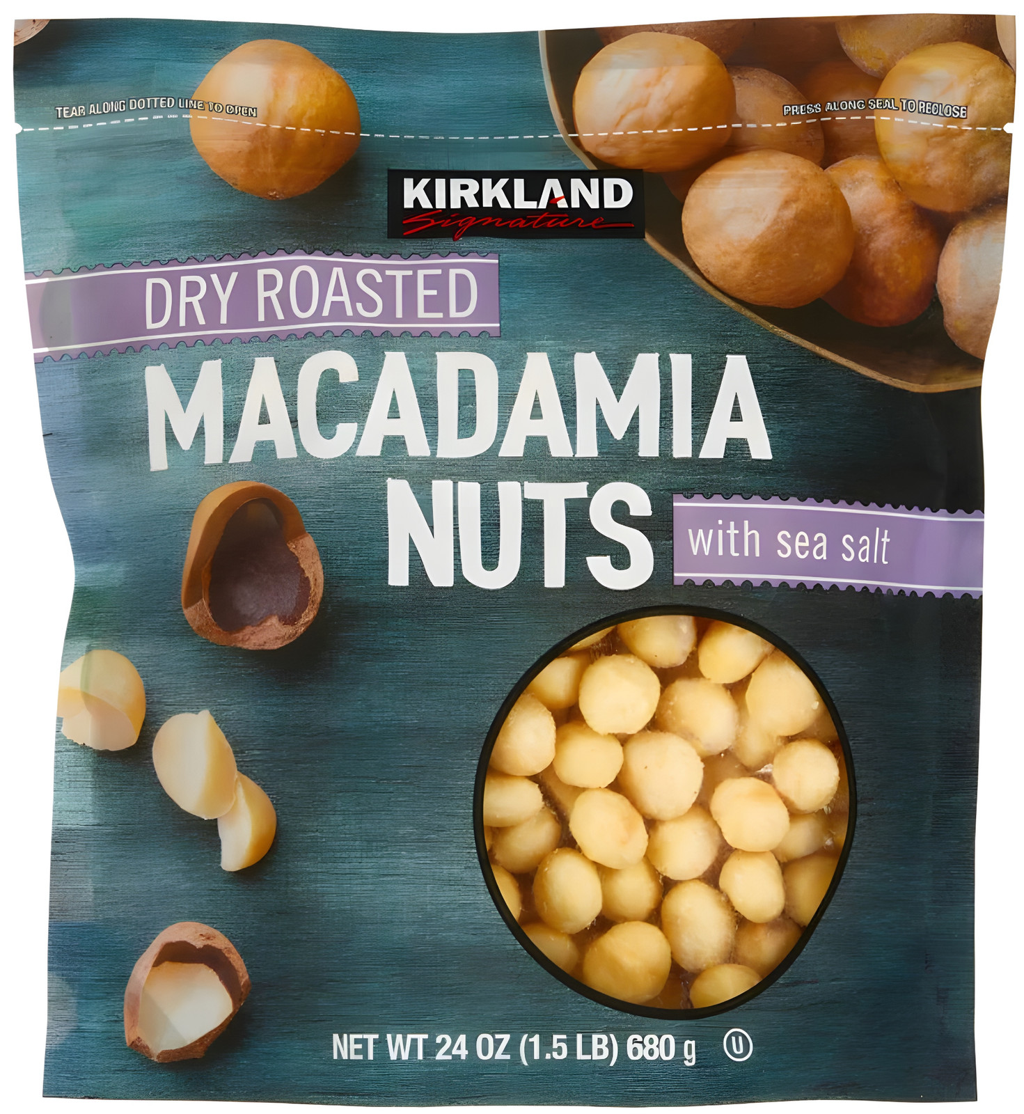 Kirkland Signature Dry Roasted Macadamia Nuts/1.5lbs/RichButteryFlavor 1/27 25z