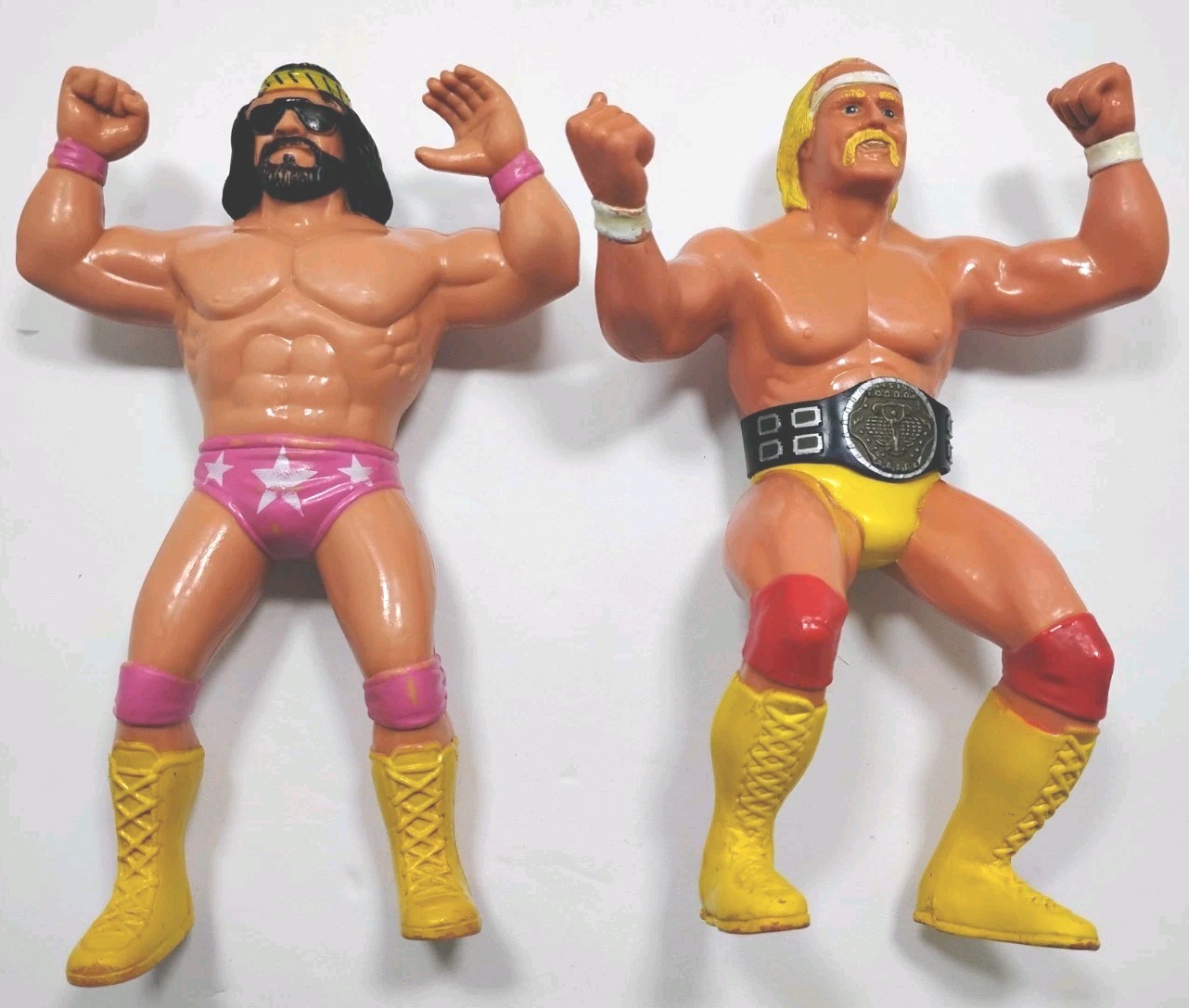 WWF LJN Macho Man Hulk Hogan w/ Title Belt Mega Powers Vintage 80s Titan Sports