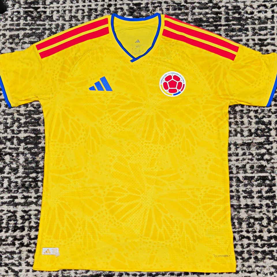 adidas Colombia 26 Home Authentic Soccer Jersey Yellow Men's Jl6971 FIFA adidas Colombia 26 Home Authentic Soccer Jersey Yellow Men's Jl6971 FIFA