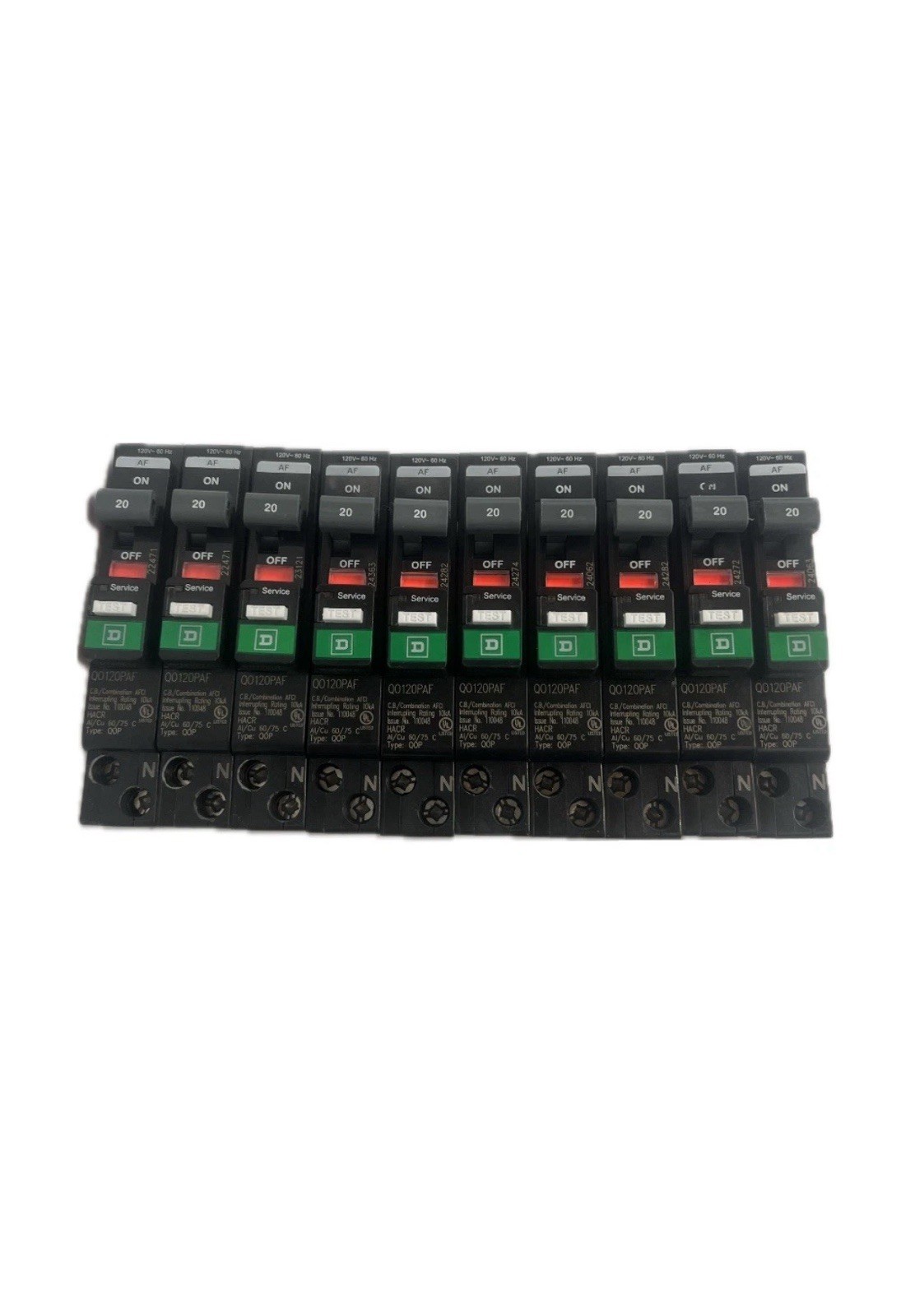 New No Box Square D QO120PAF Circuit Breaker 20A 1-Pole 120V - Lot of 10 Free📦
