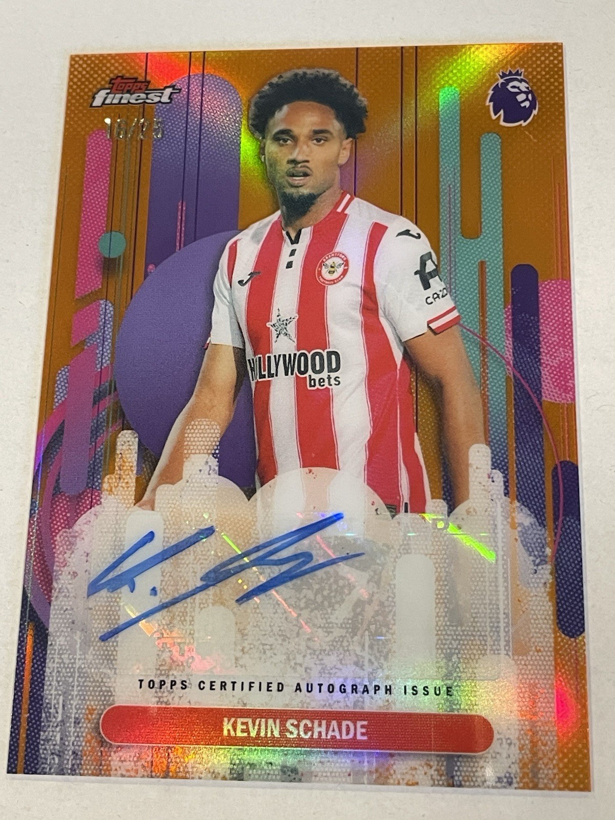 Topps Finest Premier League 2023/24 Kevin Schade Brentford #FA-KS Auto 16/25