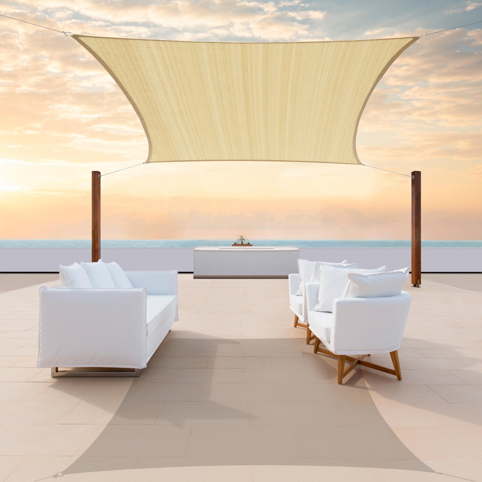 ColourTree Rectangle Square Sun Shade Sail Canopy Fabric Cover Outdoor Patio