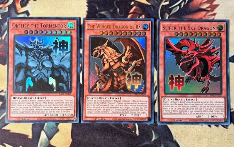 Yugioh: Egyptian God Cards Set (Stamped) Ultra Rare 1st Edition Holos RA05 NM