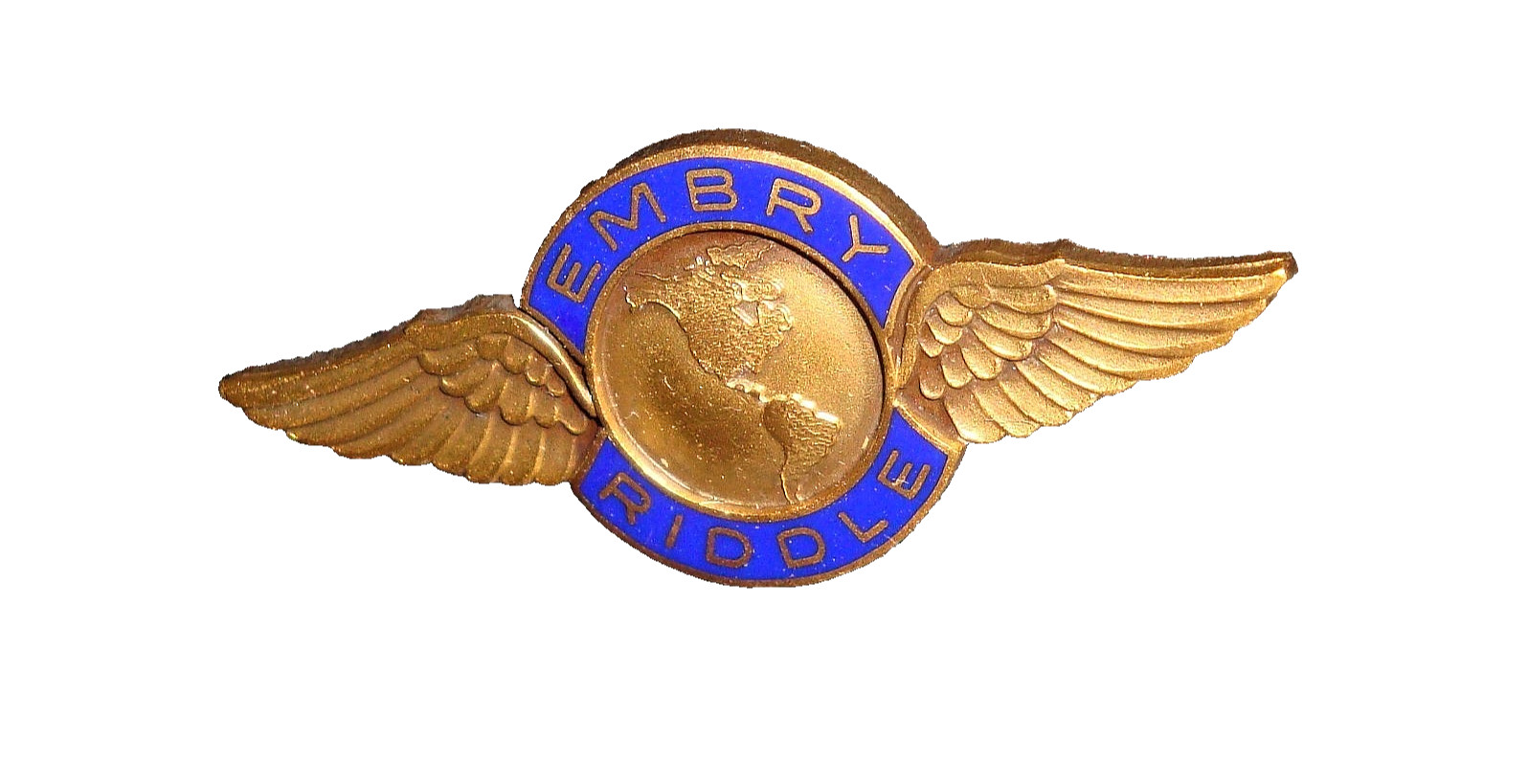 EMBRY RIDDLE AERONAUTICAL WING PIN WORLDWIDE ORIGINAL VINTAGE DIEGES & CLUST MFG
