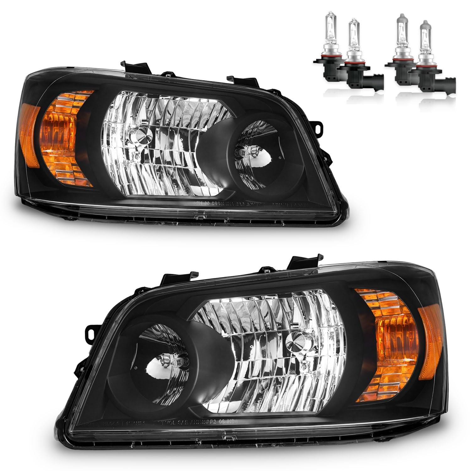 Vizotae Headlights with High/Low Beam Bulbs for 2004-2006 Toyota Highlander
