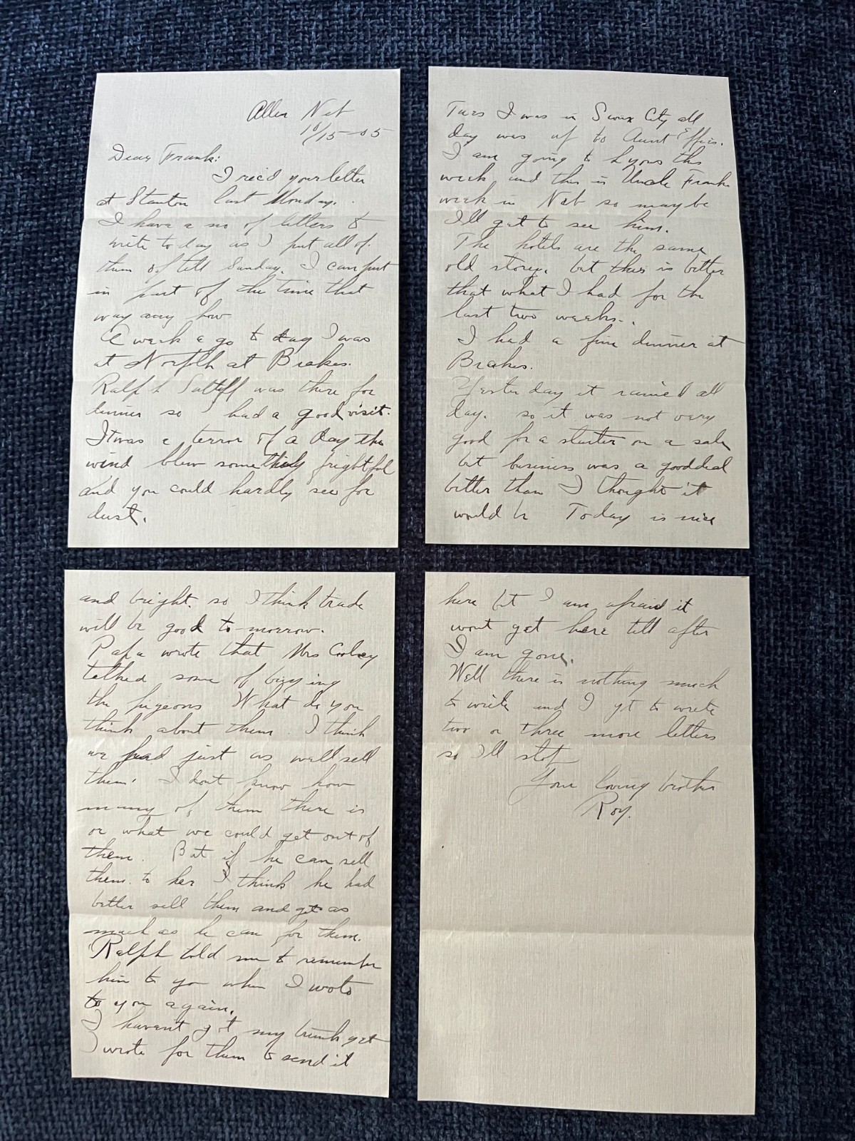 Antique 1905 Handwritten Letter Nebraska to Cedar Rapids Iowa Miller Family