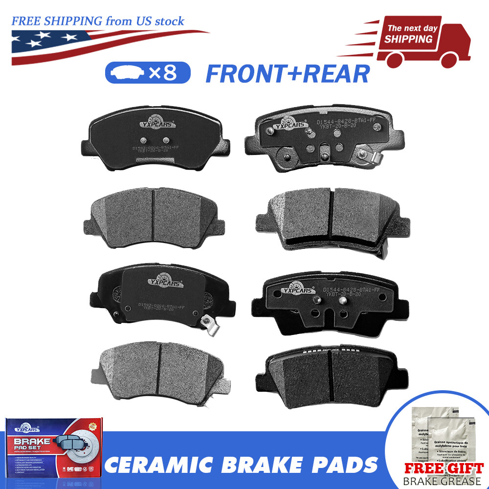 Front & Rear Ceramic Brake Pad for 2012 - 2017 Hyundai Accent KIA RIO