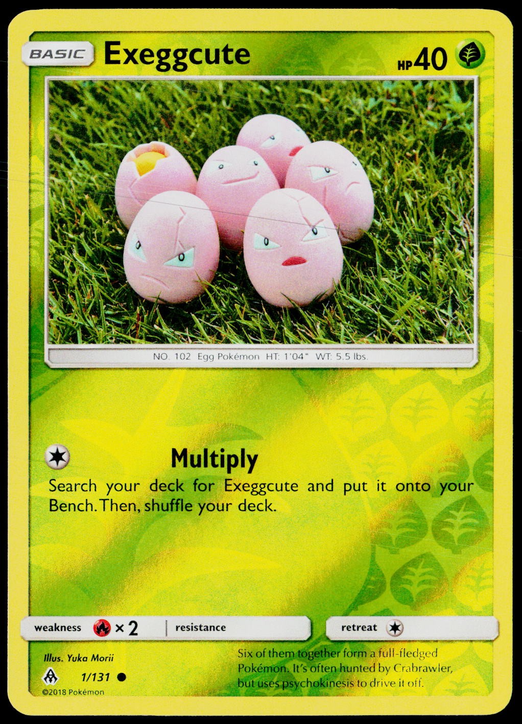 Exeggcute 1/131 Common Forbidden Light Pokemon Reverse Holo Near Mint