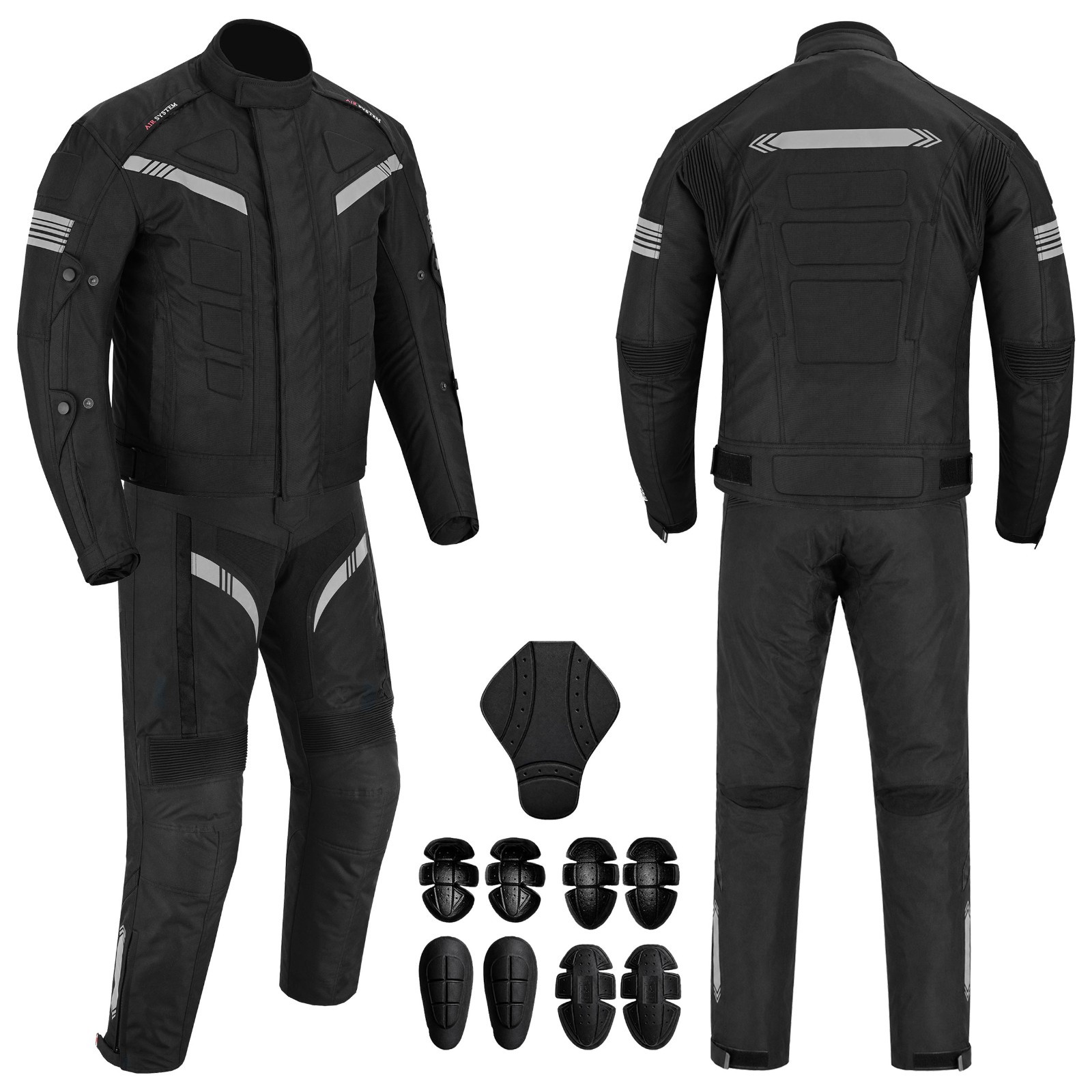 Mens Motorbike Racing Suit CE Armoured Waterproof Cordura Motorcycle Jacket Pant
